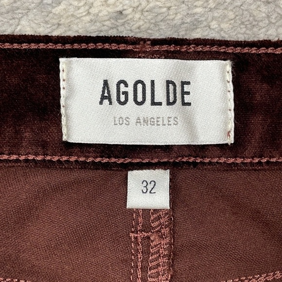 New Agolde Nico High Rise Slim Boot Pants in Chocolate Milk Velvet Sz 32 - Picture 8 of 14